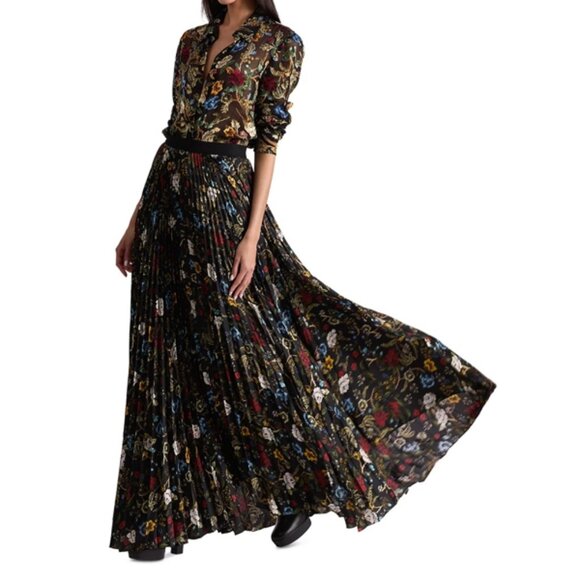 Alice and Olivia Katz Pleated Maxi Skirt - Picture 2 of 6